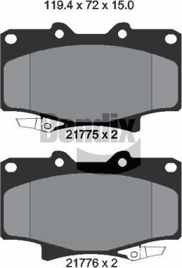 BENDIX Braking BPD1844 - Kit de plaquettes de frein, frein à disque cwaw.fr