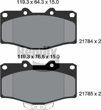 BENDIX Braking BPD1845 - Kit de plaquettes de frein, frein à disque cwaw.fr