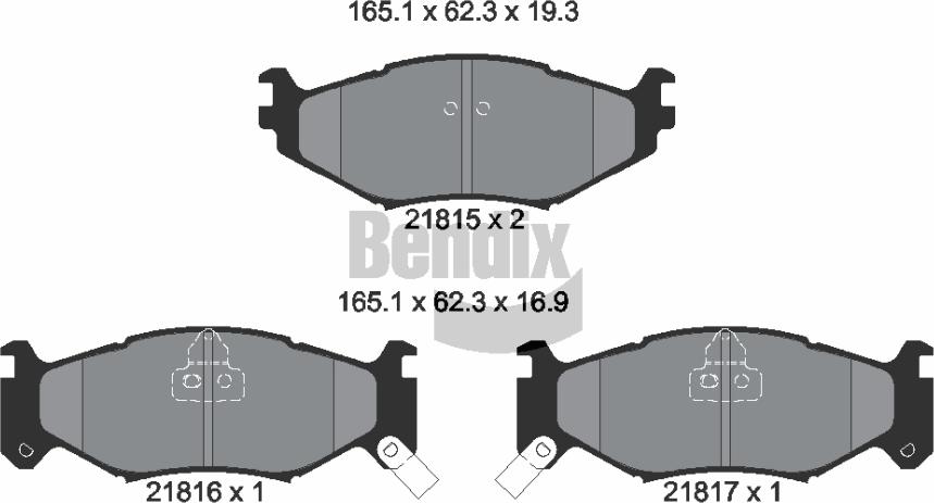 BENDIX Braking BPD1847 - Kit de plaquettes de frein, frein à disque cwaw.fr