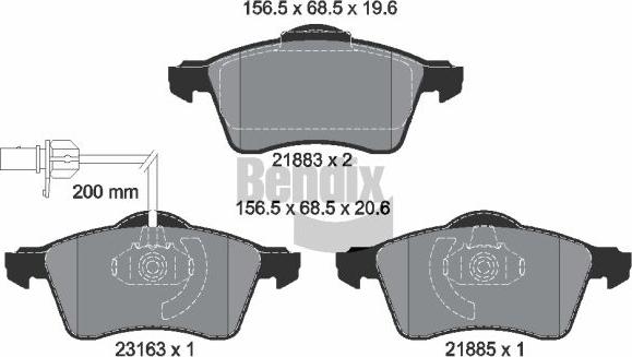 BENDIX Braking BPD1859 - Kit de plaquettes de frein, frein à disque cwaw.fr