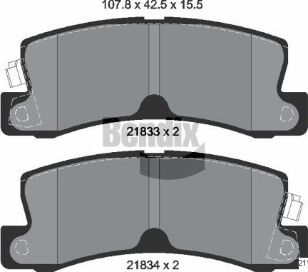 BENDIX Braking BPD1850 - Kit de plaquettes de frein, frein à disque cwaw.fr