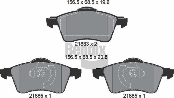 BENDIX Braking BPD1858 - Kit de plaquettes de frein, frein à disque cwaw.fr