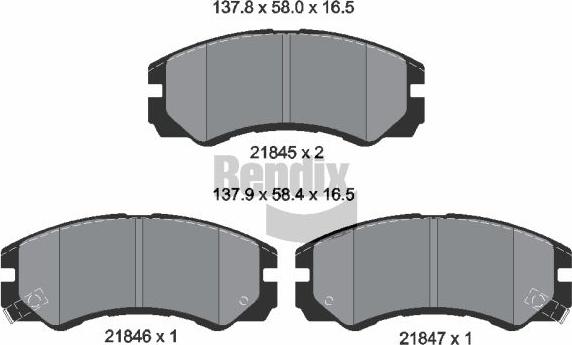 BENDIX Braking BPD1852 - Kit de plaquettes de frein, frein à disque cwaw.fr