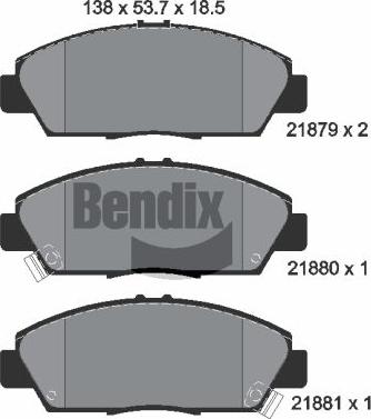 BENDIX Braking BPD1857 - Kit de plaquettes de frein, frein à disque cwaw.fr