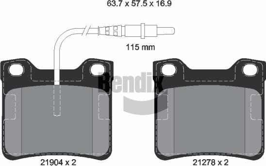 BENDIX Braking BPD1861 - Kit de plaquettes de frein, frein à disque cwaw.fr