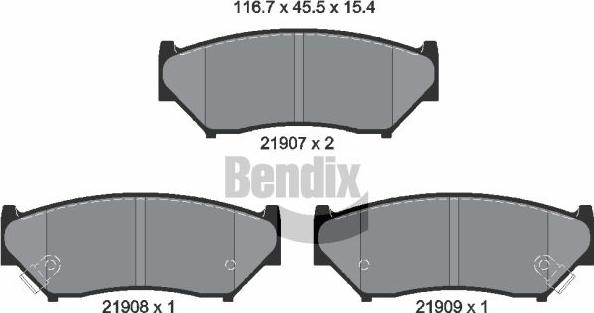 BENDIX Braking BPD1862 - Kit de plaquettes de frein, frein à disque cwaw.fr