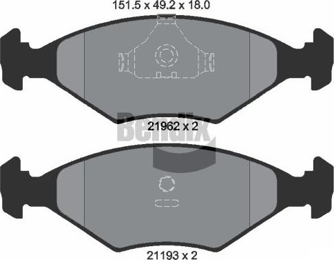 BENDIX Braking BPD1867 - Kit de plaquettes de frein, frein à disque cwaw.fr