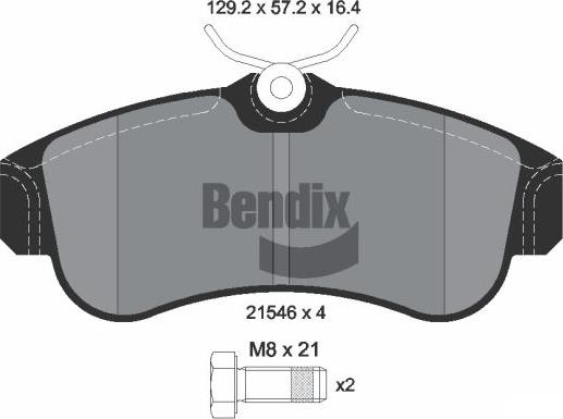 BENDIX Braking BPD1809 - Kit de plaquettes de frein, frein à disque cwaw.fr