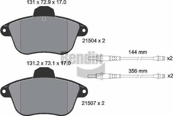 BENDIX Braking BPD1804 - Kit de plaquettes de frein, frein à disque cwaw.fr