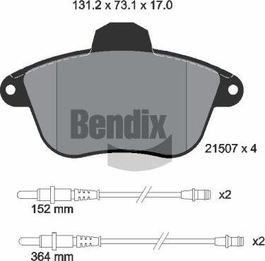 BENDIX Braking BPD1805 - Kit de plaquettes de frein, frein à disque cwaw.fr