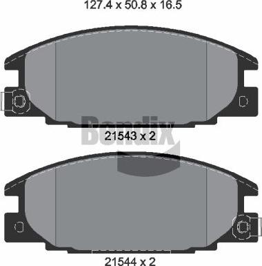 BENDIX Braking BPD1808 - Kit de plaquettes de frein, frein à disque cwaw.fr