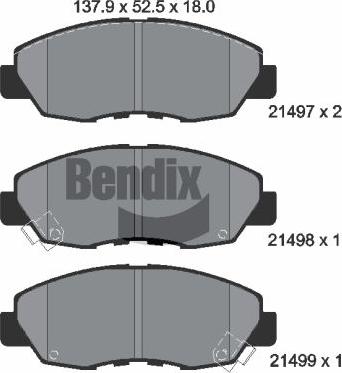 BENDIX Braking BPD1802 - Kit de plaquettes de frein, frein à disque cwaw.fr