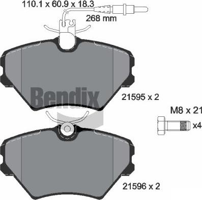 BENDIX Braking BPD1815 - Kit de plaquettes de frein, frein à disque cwaw.fr