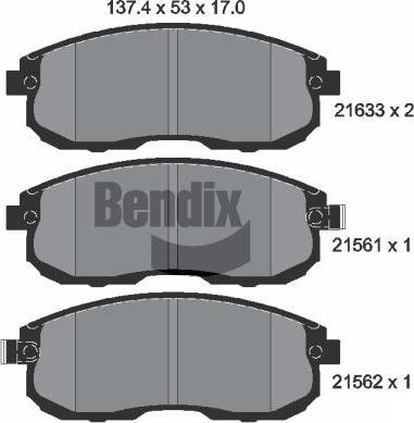 BENDIX Braking BPD1812 - Kit de plaquettes de frein, frein à disque cwaw.fr