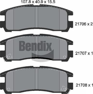 BENDIX Braking BPD1835 - Kit de plaquettes de frein, frein à disque cwaw.fr