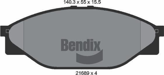 BENDIX Braking BPD1833 - Kit de plaquettes de frein, frein à disque cwaw.fr