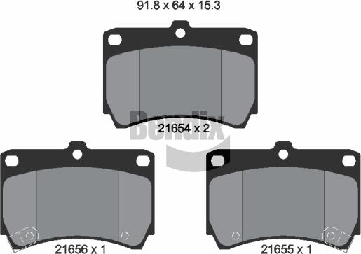 BENDIX Braking BPD1826 - Kit de plaquettes de frein, frein à disque cwaw.fr