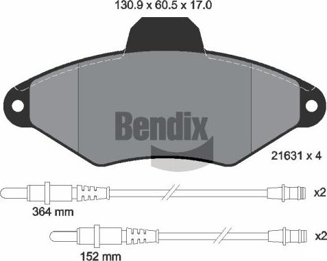 BENDIX Braking BPD1820 - Kit de plaquettes de frein, frein à disque cwaw.fr