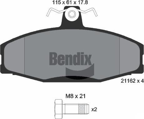 BENDIX Braking BPD1828 - Kit de plaquettes de frein, frein à disque cwaw.fr