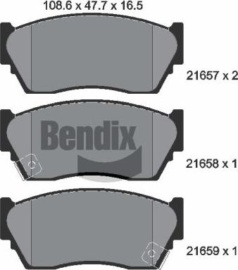 BENDIX Braking BPD1827 - Kit de plaquettes de frein, frein à disque cwaw.fr