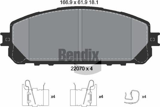 BENDIX Braking BPD1871 - Kit de plaquettes de frein, frein à disque cwaw.fr