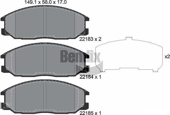 BENDIX Braking BPD1877 - Kit de plaquettes de frein, frein à disque cwaw.fr