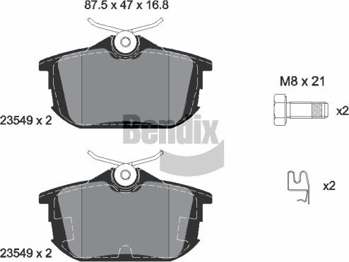 BENDIX Braking BPD1395 - Kit de plaquettes de frein, frein à disque cwaw.fr