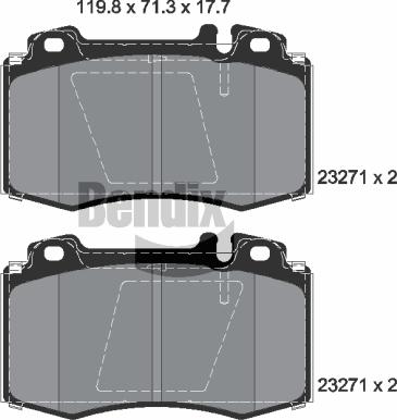 BENDIX Braking BPD1398 - Kit de plaquettes de frein, frein à disque cwaw.fr