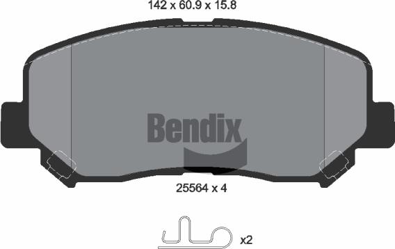 BENDIX Braking BPD1392 - Kit de plaquettes de frein, frein à disque cwaw.fr