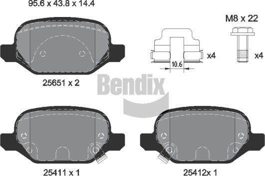 BENDIX Braking BPD1345 - Kit de plaquettes de frein, frein à disque cwaw.fr