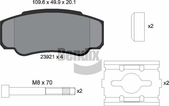 BENDIX Braking BPD1340 - Kit de plaquettes de frein, frein à disque cwaw.fr