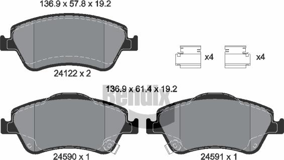 BENDIX Braking BPD1343 - Kit de plaquettes de frein, frein à disque cwaw.fr