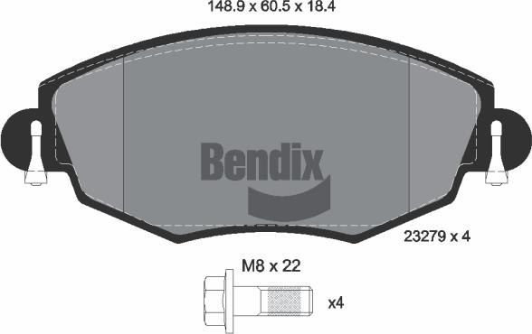 BENDIX Braking BPD1342 - Kit de plaquettes de frein, frein à disque cwaw.fr