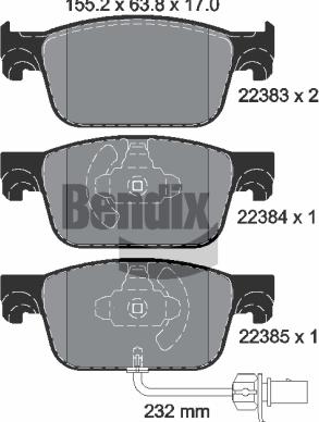 BENDIX Braking BPD1359 - Kit de plaquettes de frein, frein à disque cwaw.fr