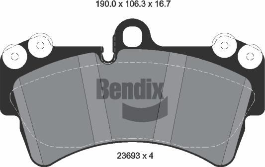 BENDIX Braking BPD1350 - Kit de plaquettes de frein, frein à disque cwaw.fr