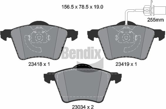 BENDIX Braking BPD1351 - Kit de plaquettes de frein, frein à disque cwaw.fr