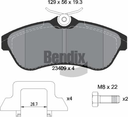 BENDIX Braking BPD1369 - Kit de plaquettes de frein, frein à disque cwaw.fr