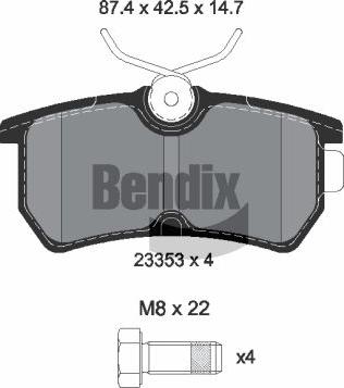 BENDIX Braking BPD1364 - Kit de plaquettes de frein, frein à disque cwaw.fr