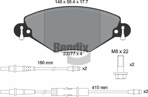 BENDIX Braking BPD1368 - Kit de plaquettes de frein, frein à disque cwaw.fr