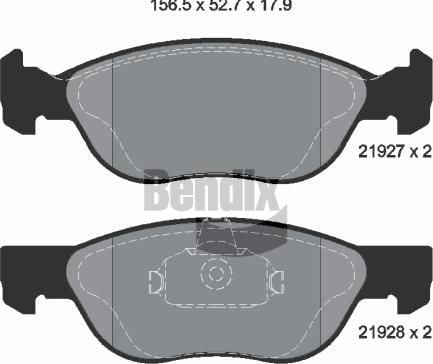 BENDIX Braking BPD1362 - Kit de plaquettes de frein, frein à disque cwaw.fr