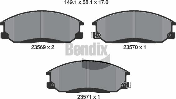 BENDIX Braking BPD1367 - Kit de plaquettes de frein, frein à disque cwaw.fr