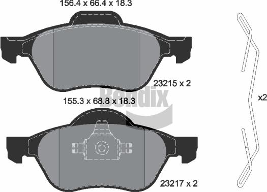 BENDIX Braking BPD1304 - Kit de plaquettes de frein, frein à disque cwaw.fr