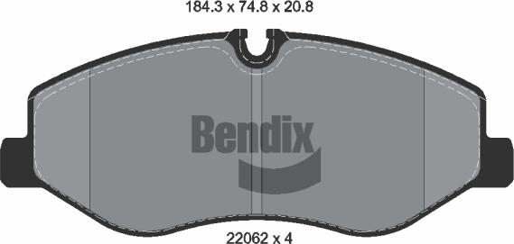 BENDIX Braking BPD1306 - Kit de plaquettes de frein, frein à disque cwaw.fr