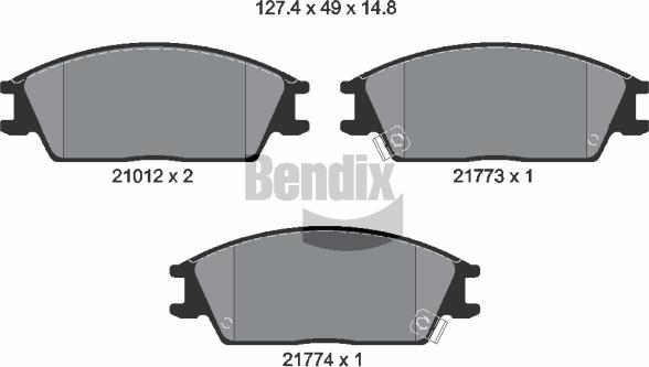 BENDIX Braking BPD1303 - Kit de plaquettes de frein, frein à disque cwaw.fr