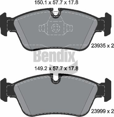 BENDIX Braking BPD1307 - Kit de plaquettes de frein, frein à disque cwaw.fr