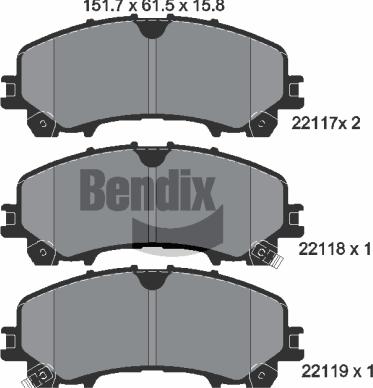 BENDIX Braking BPD1313 - Kit de plaquettes de frein, frein à disque cwaw.fr