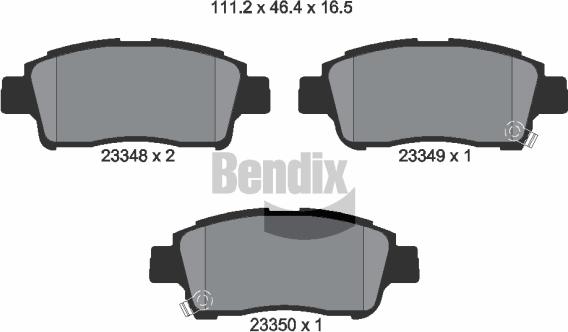 BENDIX Braking BPD1312 - Kit de plaquettes de frein, frein à disque cwaw.fr