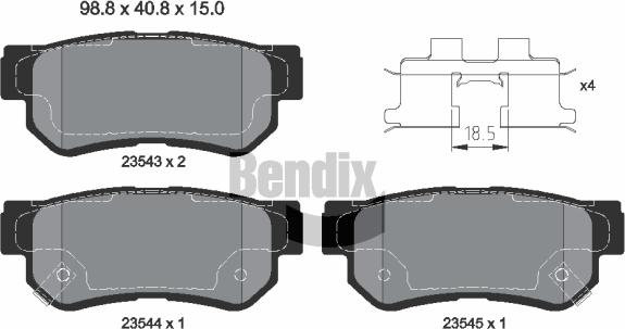 BENDIX Braking BPD1386 - Kit de plaquettes de frein, frein à disque cwaw.fr