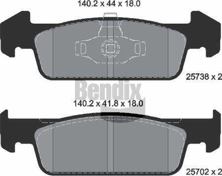 BENDIX Braking BPD1381 - Kit de plaquettes de frein, frein à disque cwaw.fr