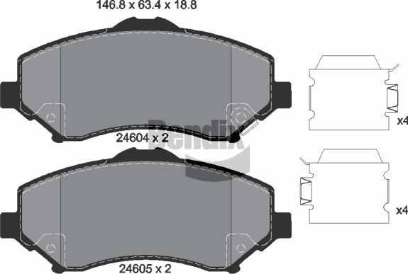 BENDIX Braking BPD1383 - Kit de plaquettes de frein, frein à disque cwaw.fr